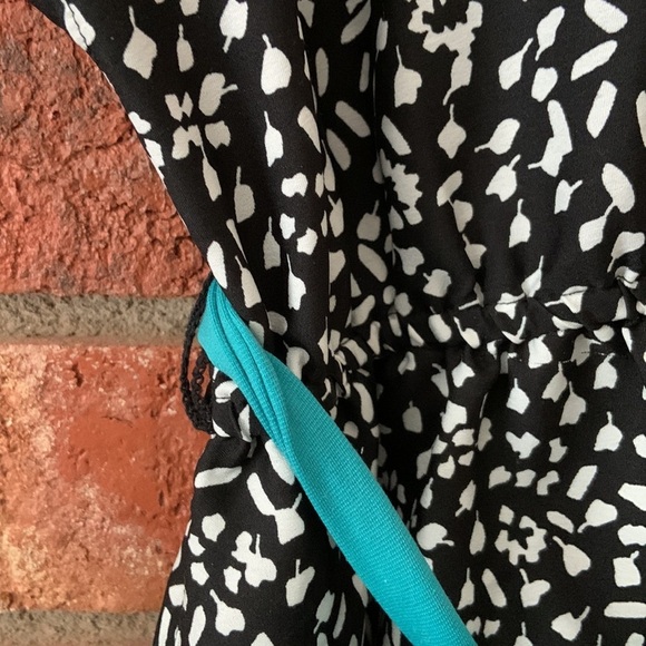 Motherhood Maternity Black & White Teal Tie Dress - Picture 6 of 8